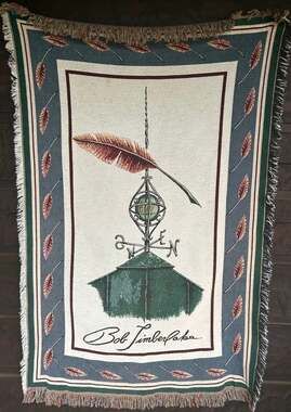 Bob Timberlake Weathervane and Feathers Cotton with fringe border 36x40” READ